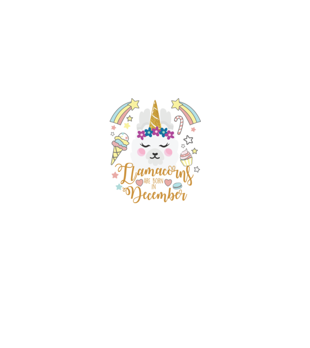 Llamacorns are born in December model alb pe tricou