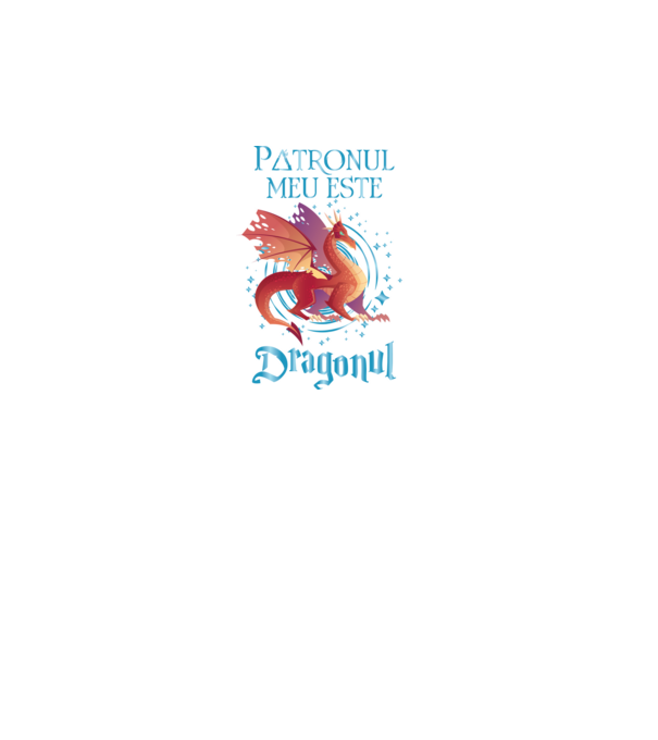 Patronul meu este DRAGONUL model turcoaz pe tricou