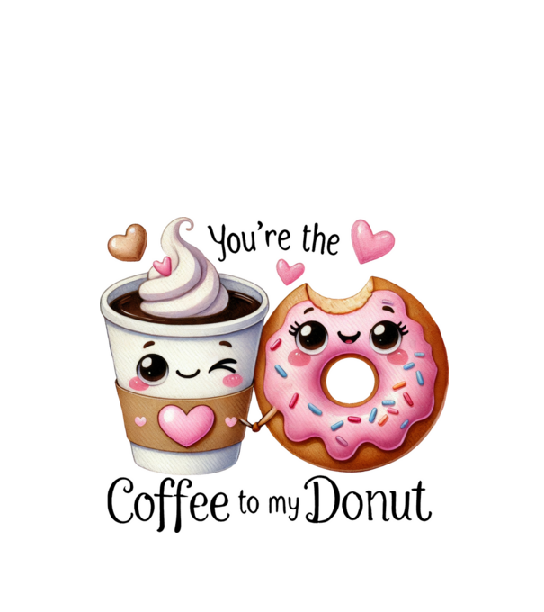 Coffee to my Donut model alb pe tricou