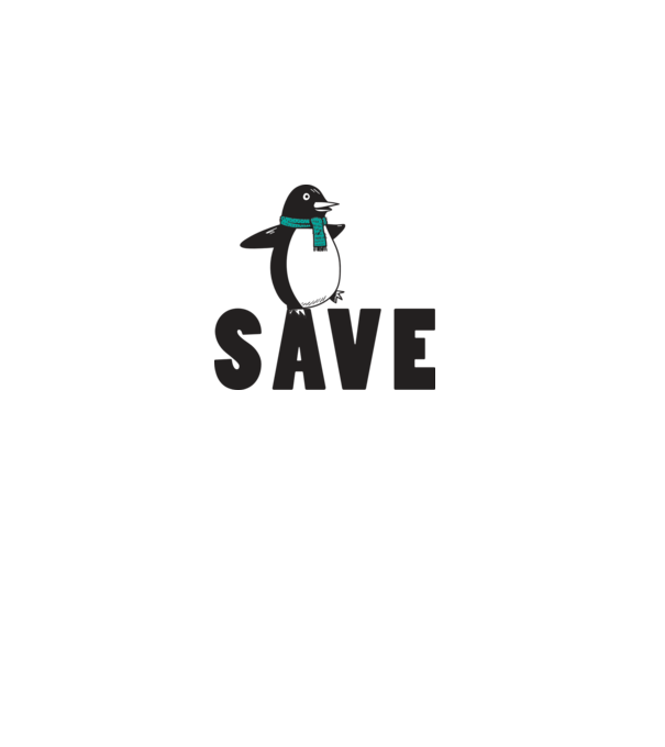 Save penguin model alb pe tricou