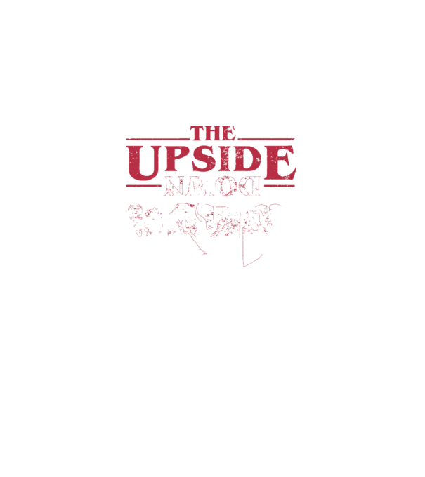 the upside down logo model negru pe tricou