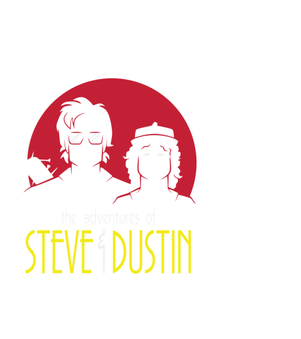 steve and dustin model negru pe tricou