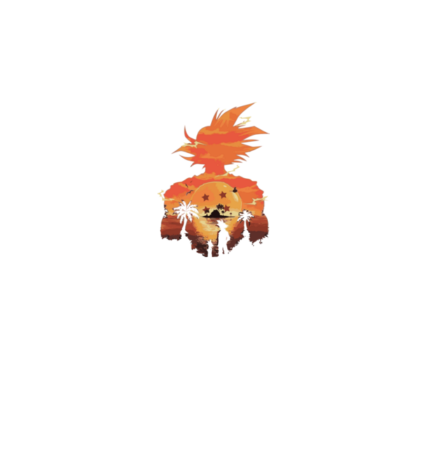 goku sunset 2 model negru pe tricou