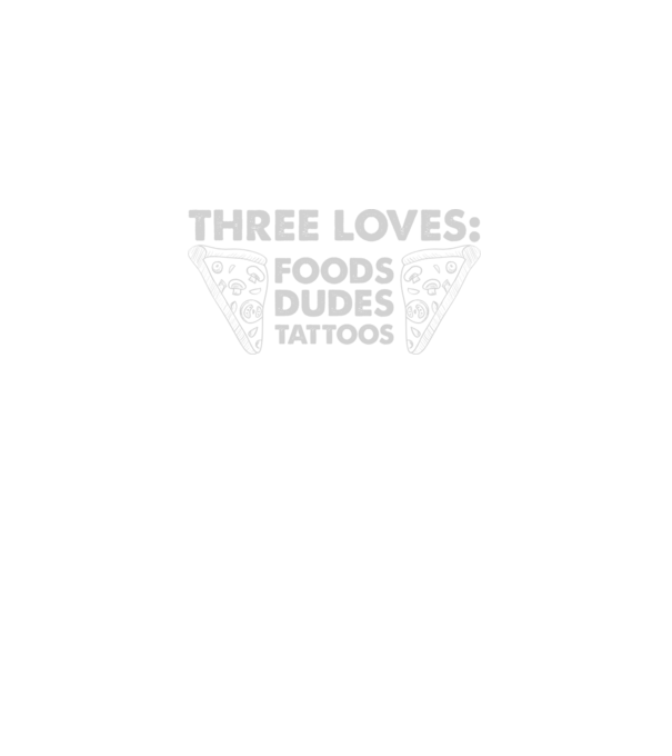 Three loves model negru pe tricou