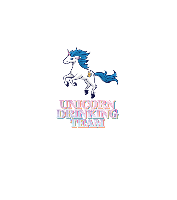 Unicorn drinking team model alb pe tricou