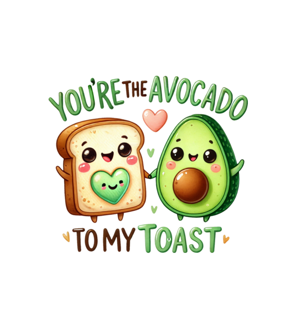 Avocado to my Toast model alb pe tricou