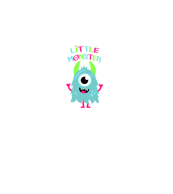 Little monster model alb pe tricou