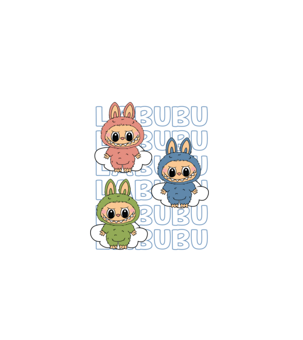 LABUBU model negru pe tricou
