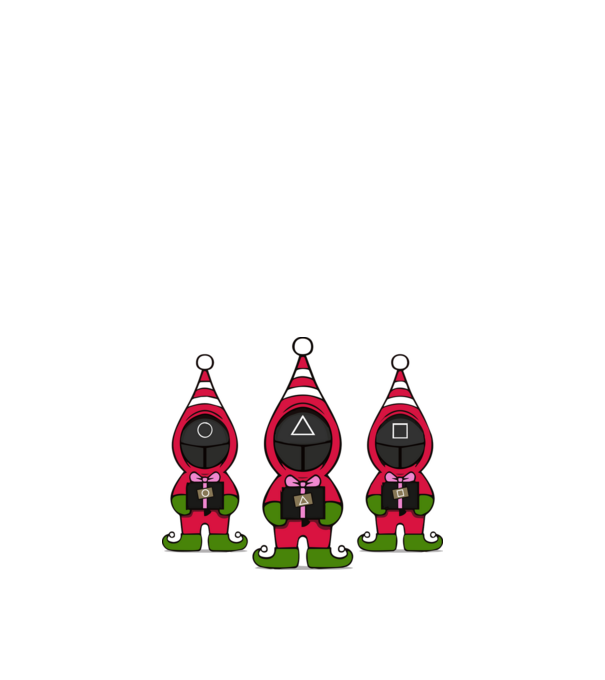 merry squid game model negru pe tricou