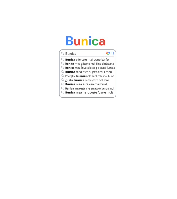căutare Google Bunica model negru pe tricou