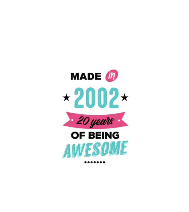 MADE in 2002 model alb pe tricou
