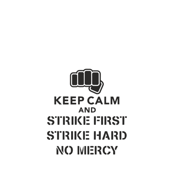 Keep calm and strike first cobra kai model alb pe tricou