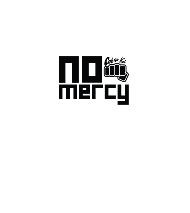 No mercy cobra kai model alb pe tricou