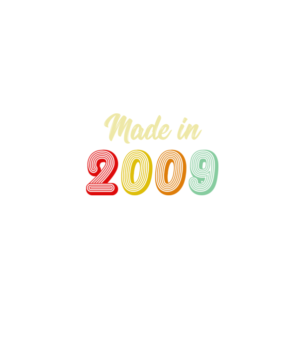 made in 2009 retro model negru pe tricou