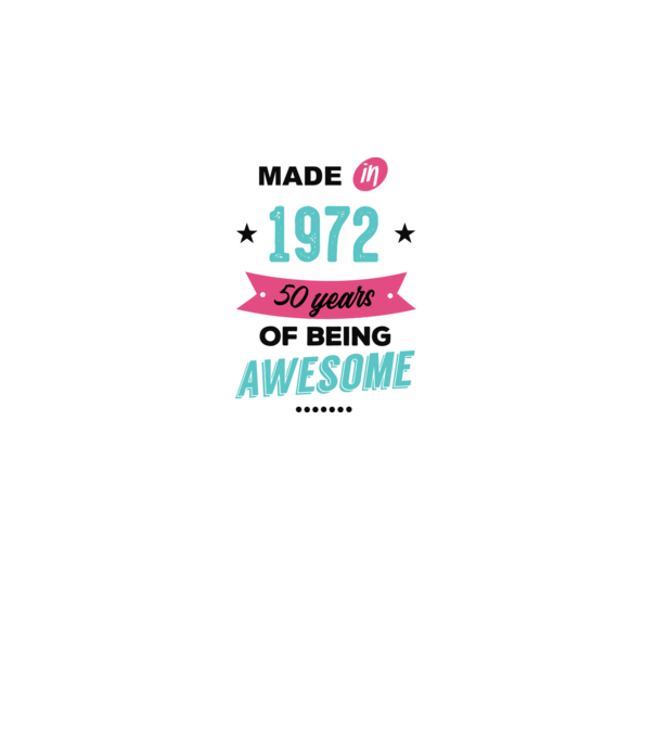 MADE in 1972 model alb pe tricou