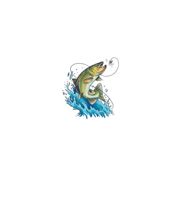 Fish model alb pe tricou