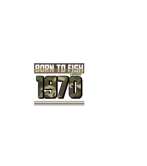 Born to fish since 1970 model negru pe tricou