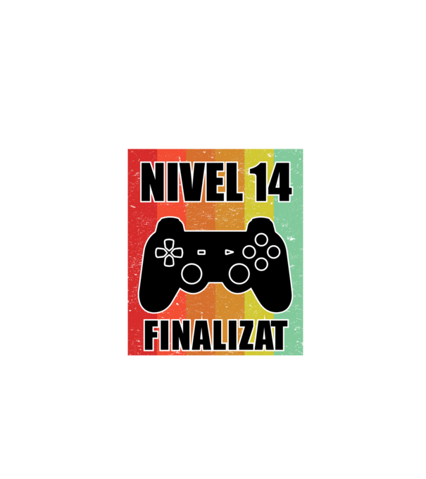Nivel 14 finalizat model negru pe tricou