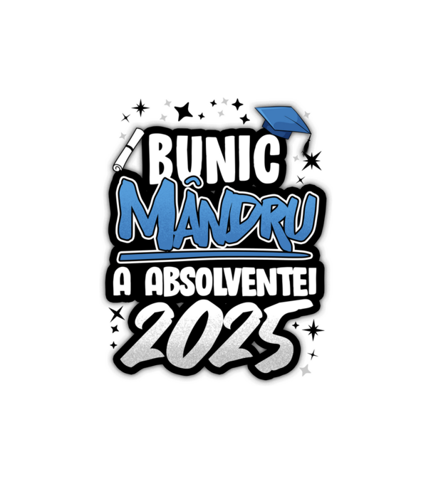 Bunic MÂNDRU a absolventei model alb pe tricou