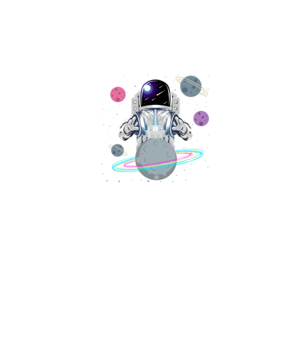 Astronaut planets model negru pe tricou