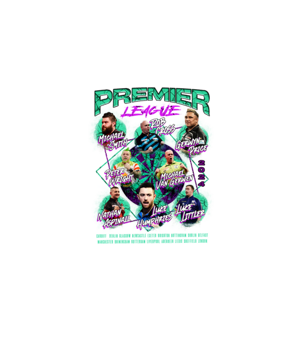 DARTS premier league 2024 model negru pe tricou