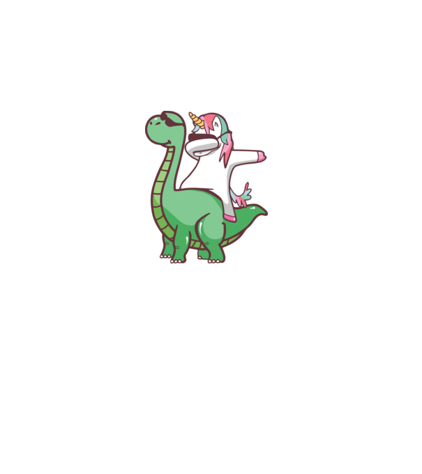 Dinozaur dabunicorn model negru pe tricou