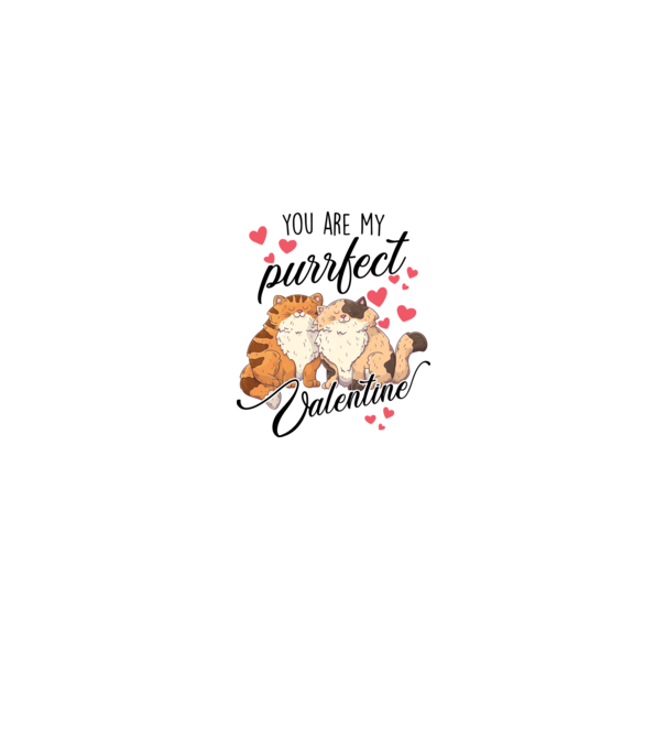 My purrfect valentine model alb pe tricou
