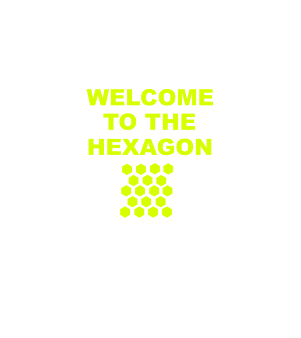 Welcome to the hexagon model roșu pe tricou