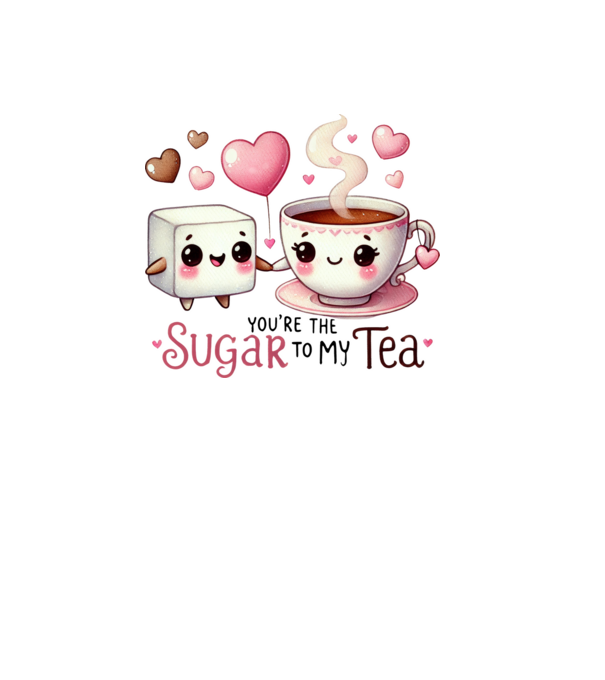 Sugar to my Tea model alb pe tricou