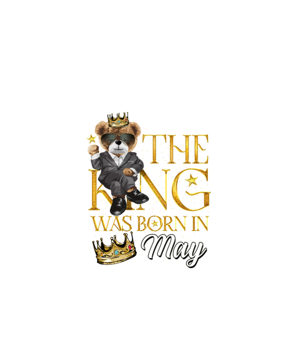 The king was born int MAY model negru pe tricou