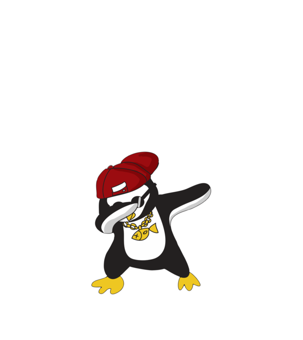 Pinguin DAB model nisipiu pe tricou