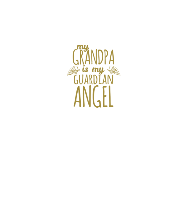 My grandpa is my guardian angel model negru pe tricou