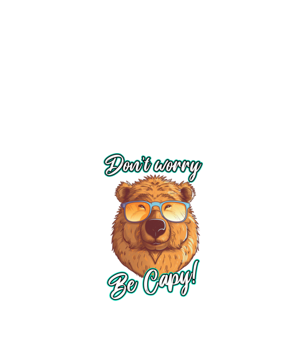 Don't worry be Capy model negru pe tricou