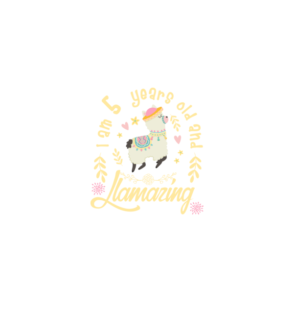 Birthday Llamazing 5 years old model negru pe tricou