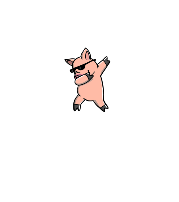 Porc dab model negru pe tricou