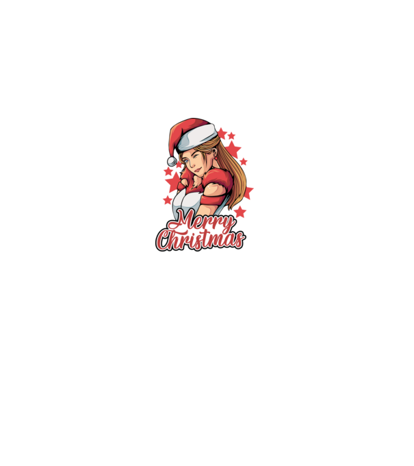 Merry christmas santa girl model negru pe tricou