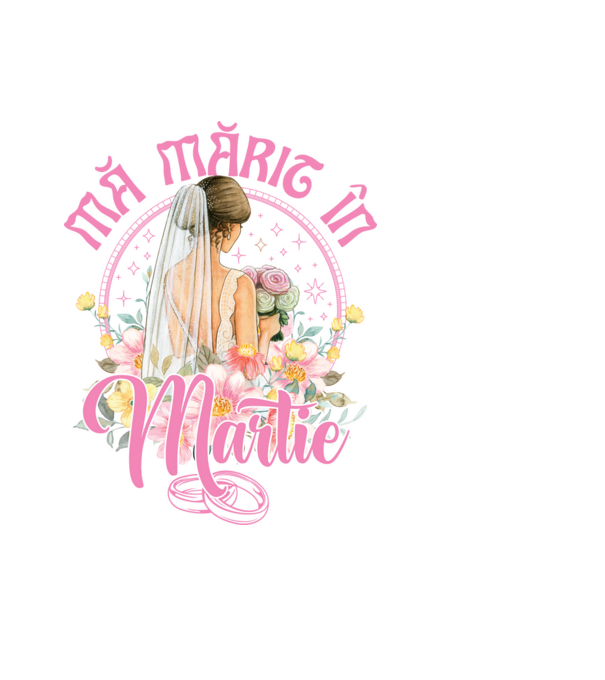 mă mărit - în martie model albastru deschis pe tricou