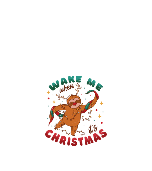 Christmas Sloth model alb pe tricou
