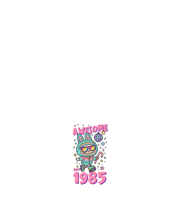 Awesome since 1985 - Labubu model albastru închis pe tricou