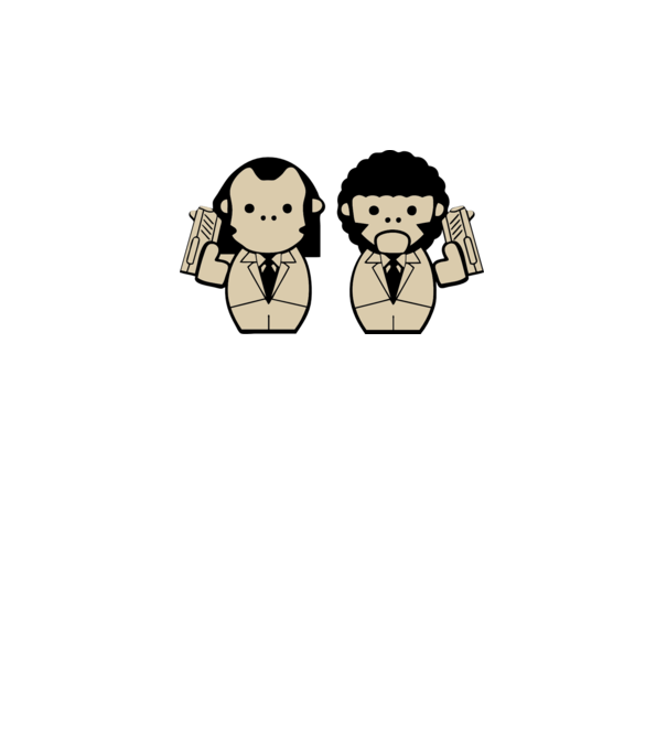 Pulp Fiction draw model alb pe tricou