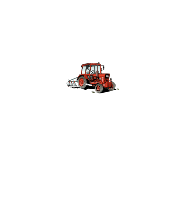 TRACTOR model alb pe tricou