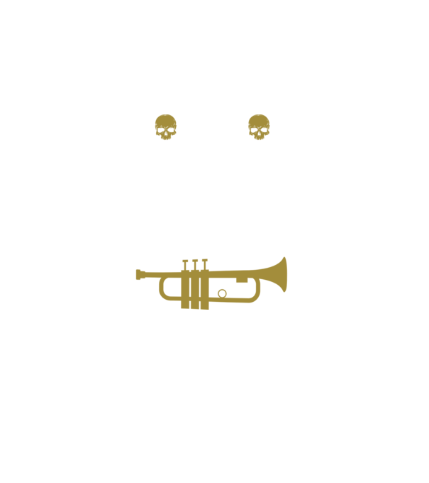 I play heavy metal trumpet model negru pe tricou