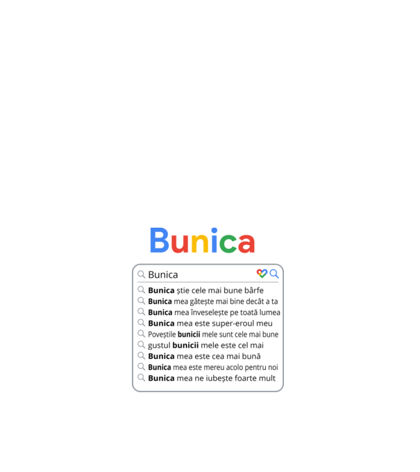 căutare Google Bunica model alb pe tricou