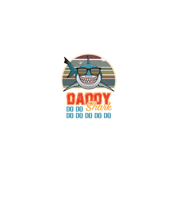 Daddy shark v2 model negru pe tricou
