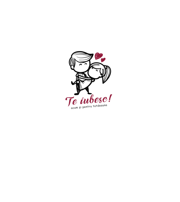 te iubesc! model alb pe tricou