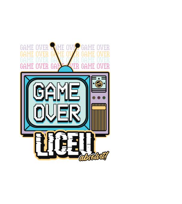 Absolvire retro liceu model alb pe tricou