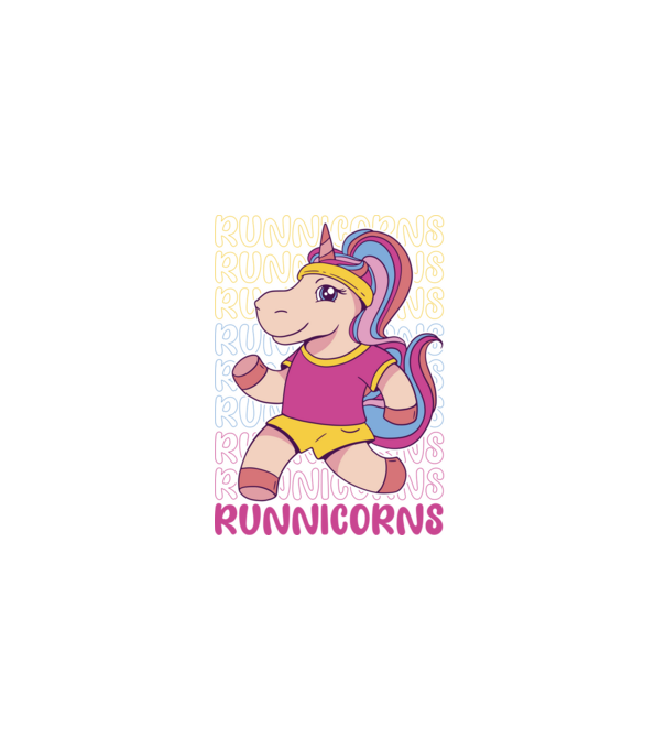 Runnicorns model negru pe tricou