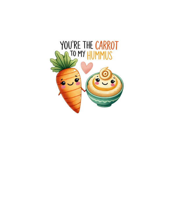 Carrot to my Hummus model alb pe tricou