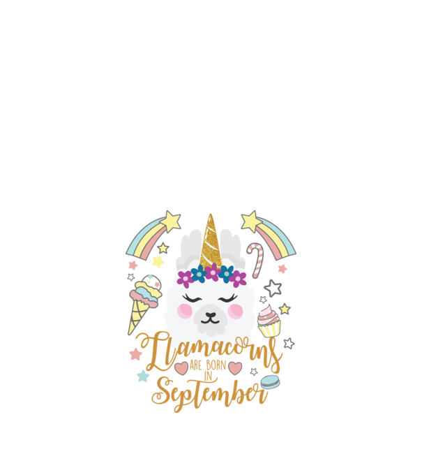 Llamacorns are born in September model alb pe tricou
