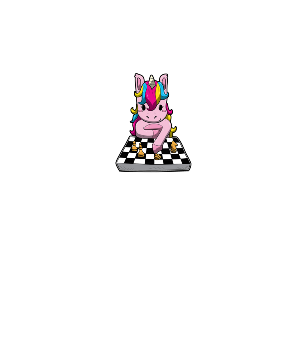 Chessicorn model negru pe tricou
